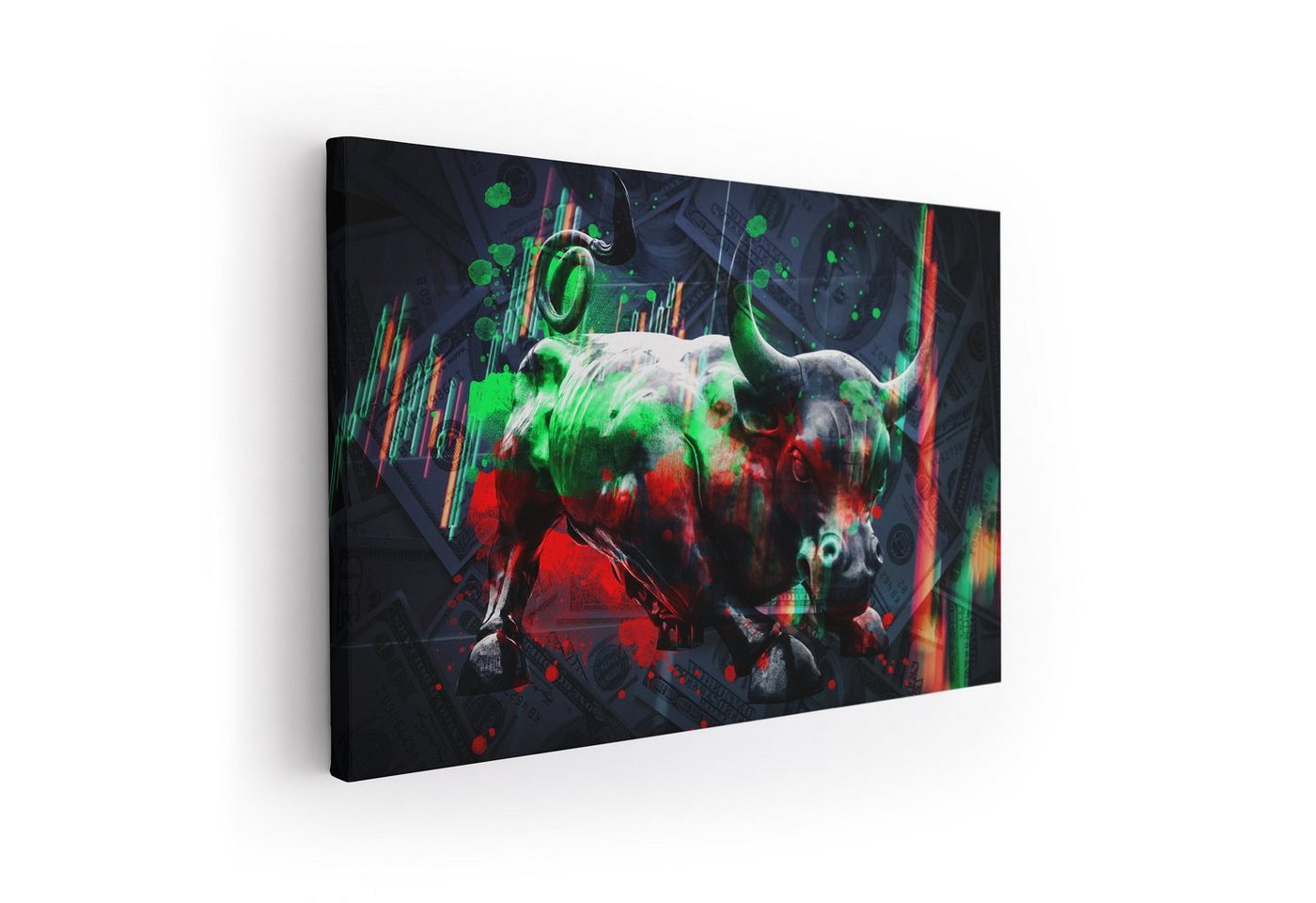 ArtMind XXL-Wandbild The Bull - Börse, Premium Wandbilder als Poster & gerahmte Leinwand in 4 Größen, Wall Art, Bild, moderne Kunst von ArtMind