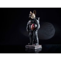 Dekorative Bulldogge Astronaut Statue, Handgemachte Schwarze Spaceman Hund Figur, Haus Oder Büro Bücherregal Schreibtisch Skulptur Dekor Geschenk von ArtOfAnatoliaCo