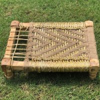 Handgewebtes Serviertablett Minibett Als Kleines Charpai Bett Zur Dekoration Goldene Mini Bett(Babybett von ArtOfCity