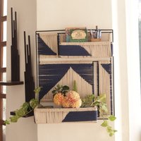Schöne Wandbehang Home Décor Makramee Für Boho Und Minimalist Decor Weiß-Blaue von ArtOfCity
