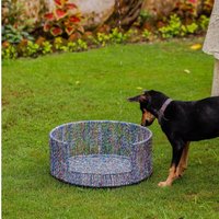 Upcycled Plastikhundebett Handgefertigtes Hundebett Handgewebtes Haustierbett Einzigartiges Handgefertigter Haustierkorb Blauer Handgewebter Upcycled Plastikhundebett Handgefertigtes Hundebett Handgewebtes Haustierbett Einzigartiges Handgefertigter Haustierkorb Blauer Handgewebter von ArtOfCity