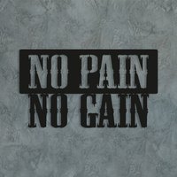 No Pain Gain Wandbeschriftung, Große Fitness Wandkunst Aus Metall, Home Gym Wandbanner, Motivierende Zitate, Positive Energie, Hart Arbeitende von ArtOfEraStore