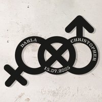 Personalisiertes Unendlichkeitszeichen Von Gender Symbol, Memorial Date Love, Metallbett Über Dekor, Verschiedenes Design Infinity Wandschild von ArtOfEraStore