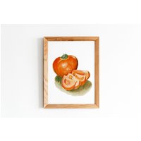 Aquarell Tomate Druck Von Original Gemälde, Küchen Wandkunst, Obst Malerei, Fine Art Print von ArtOfOc