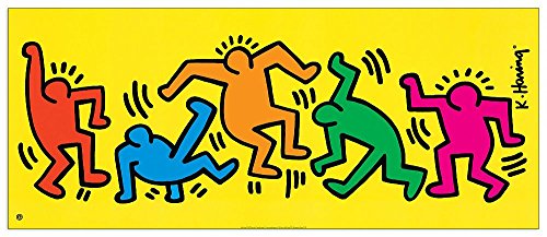 ArtPlaza AS10000 Sans Titre-(Haring), Holz, Bunt, 120 x 1.8 x 50 cm von ArtPlaza