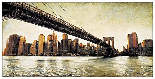 ArtPlaza AS10024 Brooklyn Bridge View-(Daniels), Holz, Bunt, 100 x 1.8 x 50 cm von ArtPlaza