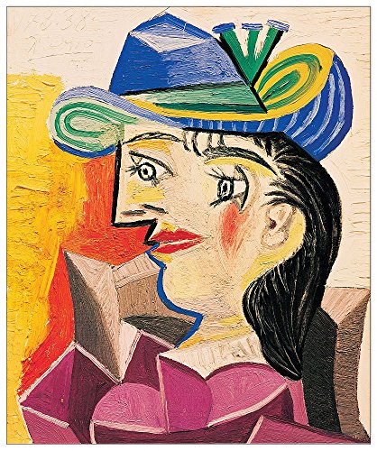 ArtPlaza AS10083 Woman with A Blue Hat-(Picasso), Holz, Bunt, 53 x 1.8 x 63 cm von ArtPlaza