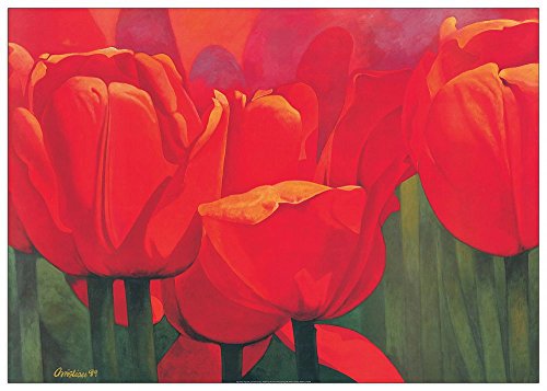 ArtPlaza AS10125 Red Time for Tulips-(Christian), Holz, Bunt, 100 x 1.8 x 70 cm von ArtPlaza