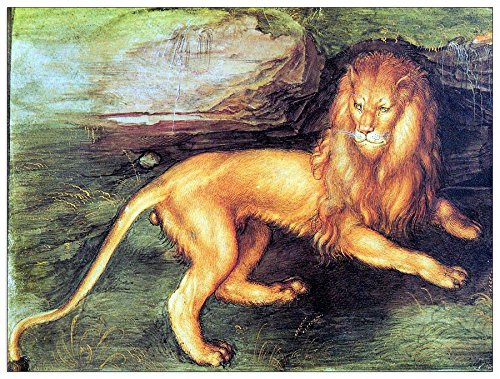 ArtPlaza Albrecht Durer-Lion, Dekorative Paneele, Holz, Mehrfarbig, 80 x 1.8 x 60 cm von ArtPlaza