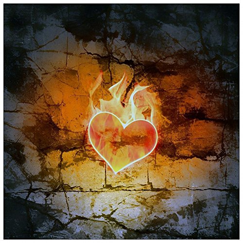 ArtPlaza Art Studio-Fire Heart, Dekorative Paneele, Holz, Mehrfarbig, 30 x 1.8 x 30 cm von ArtPlaza