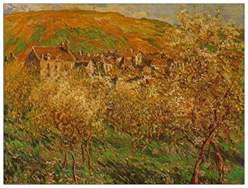 ArtPlaza Blühende Apfelbäume Monet Claude-Blooming Apple Trees, Dekorative Paneele, Holz, Mehrfarbig, 80 x 1.8 x 60 cm von ArtPlaza