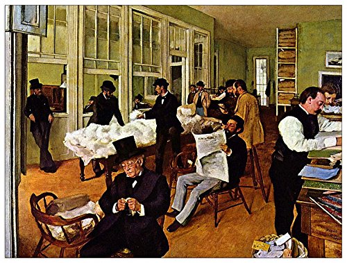 ArtPlaza Degas Edgar-The Cotton Exchange, Dekorative Paneele, Holz, Mehrfarbig, 80 x 1.8 x 60 cm von ArtPlaza