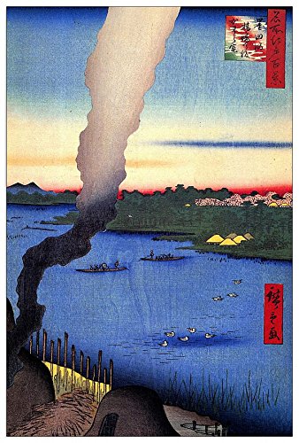 ArtPlaza Hiroshige Utagawa-Tile Kilns, Dekorative Paneele, Holz, Mehrfarbig, 60 x 1.8 x 90 cm von ArtPlaza