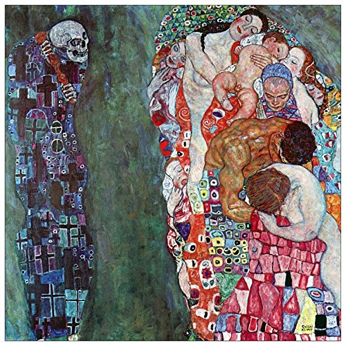 ArtPlaza Klimt Gustav-Death and Life, Dekorative Paneele, Holz, Mehrfarbig, 50 x 1.8 x 50 cm von ArtPlaza