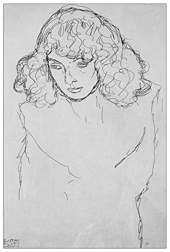ArtPlaza Klimt Gustav - Girls Head, Dekorative Paneele, Holz, Mehrfarbig, 60 x 1.8 x 90 cm von ArtPlaza