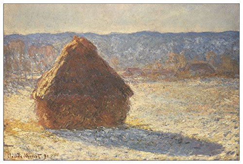 ArtPlaza Monet Claude-Haystacks, Snow, Morning, Dekorative Paneele, Holz, Mehrfarbig, 90 x 1.8 x 60 cm von ArtPlaza