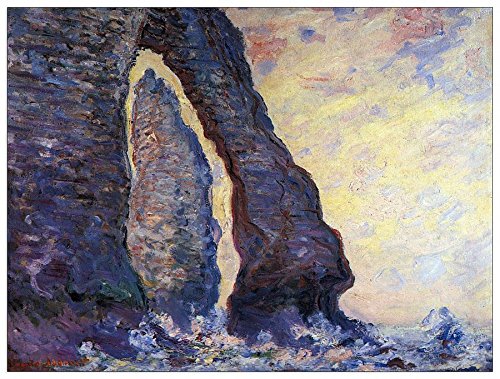 ArtPlaza Eìtretat Monet Claude-La Porte d'Aval and The Needle at Ètretat, Dekorative Paneele, Holz, Mehrfarbig, 80 x 1.8 x 60 cm von ArtPlaza