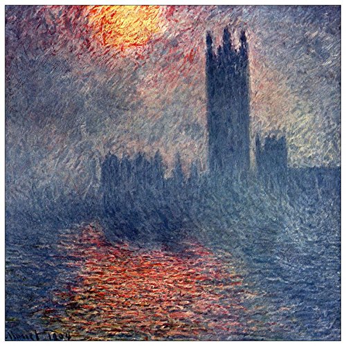 ArtPlaza Monet Claude-Parliament in London, Dekorative Paneele, Holz, Mehrfarbig, 70 x 1.8 x 70 cm von ArtPlaza