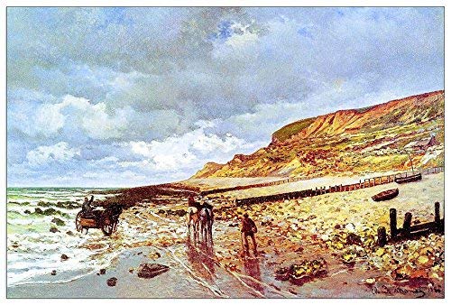 ArtPlaza Monet Claude-Pointe de la Havre at Low Tide, Dekorative Paneele, Holz, Mehrfarbig, 90 x 1.8 x 60 cm von ArtPlaza