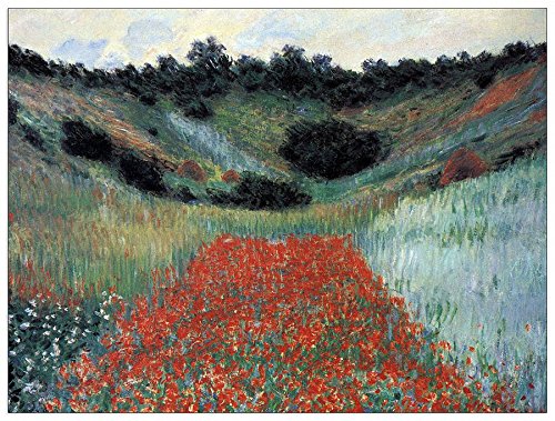 ArtPlaza Monet Claude-Poppy Field in Giverny, Dekorative Paneele, Holz, Mehrfarbig, 80 x 1.8 x 60 cm von ArtPlaza