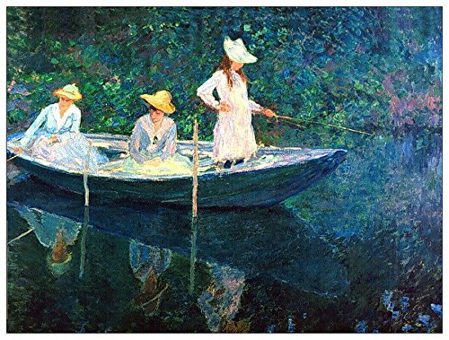 ArtPlaza Monet Claude-Women Fishing, Dekorative Paneele, Holz, Mehrfarbig, 80 x 1.8 x 60 cm von ArtPlaza