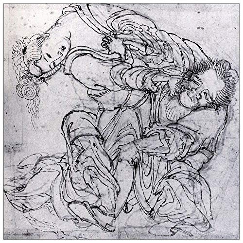 ArtPlaza TW90135 Hokusai Katsushika - Suikoden scene Dekorative Paneele, Holz MDF, Multifarbiert, 50x50 Cm von ArtPlaza