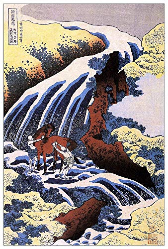 ArtPlaza TW90195 Hokusai Katsushika - Waterfall and horse washing Dekorative Paneele, Holz MDF, Multifarbiert, 60x90 Cm von ArtPlaza