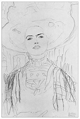 ArtPlaza TW90365 Klimt Gustav - Image of a girl with a big hat Dekorative Paneele, Holz MDF, Multifarbiert, 60x90 Cm von ArtPlaza