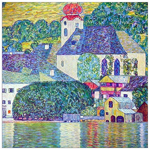 ArtPlaza TW90433 Klimt Gustav - St. Wolfgang Church Dekorative Paneele, Holz MDF, Multifarbiert, 50x50 Cm von ArtPlaza