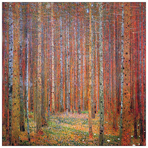 ArtPlaza TW90438 Klimt Gustav - Tannenwald I Dekorative Paneele, Holz MDF, Multifarbiert, 30x30 Cm von ArtPlaza