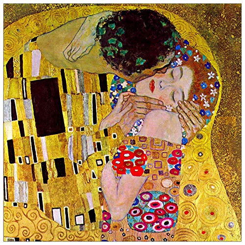 ArtPlaza TW90472 Klimt Gustav - The Kiss Dekorative Paneele, Holz MDF, Multifarbiert, 30x30 Cm von ArtPlaza