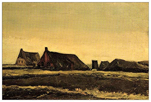 ArtPlaza TW90624 Van Gogh Vincent - Cottages Dekorative Paneele, Holz MDF, Multifarbiert, 90x60 Cm von ArtPlaza