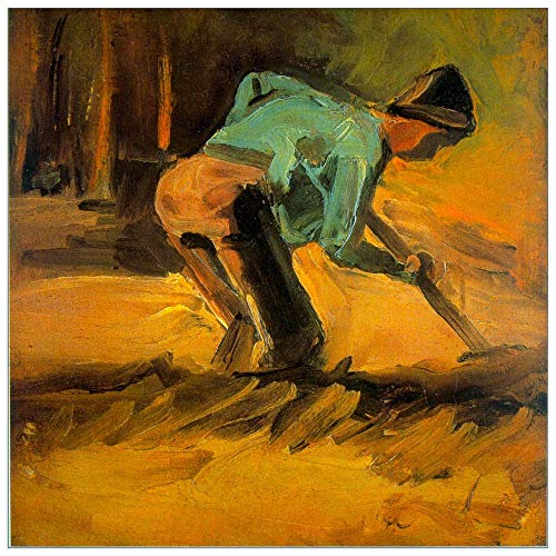 ArtPlaza TW90731 Van Gogh Vincent - Man Digging Dekorative Paneele, Holz MDF, Multifarbiert, 100x100 Cm von ArtPlaza