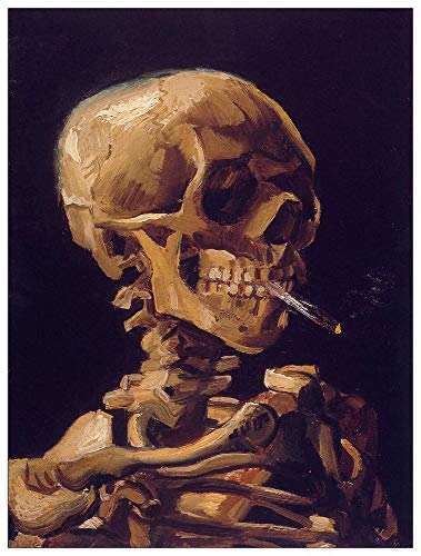 ArtPlaza TW90864 Van Gogh Vincent - Skull with a Burning Cigarette Dekorative Paneele, Holz MDF, Multifarbiert, 60x80 Cm von ArtPlaza