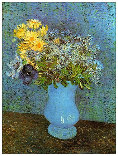 ArtPlaza TW90977 Van Gogh Vincent - Vase with Lilacs Daisies and Anemones Dekorative Paneele, Holz MDF, Multifarbiert, 90x120 Cm von ArtPlaza