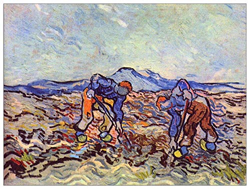 ArtPlaza TW91054 Van Gogh Vincent - Farmers at work Dekorative Paneele, Holz MDF, Multifarbiert, 80x60 Cm von ArtPlaza