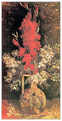 ArtPlaza TW91325 Van Gogh Vincent - Vase with Gladiolas and Carnations Dekorative Paneele, Holz MDF, Multifarbiert, 70x140 Cm von ArtPlaza