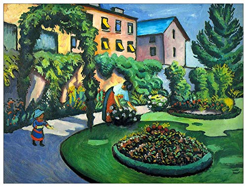 ArtPlaza TW91380 Macke August - Garden image Dekorative Paneele, Holz MDF, Multifarbiert, 80x60 Cm von ArtPlaza