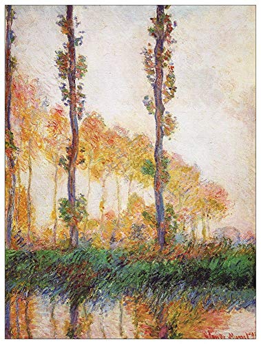 ArtPlaza TW91714 Monet Claude - Poplars in Autumn II Dekorative Paneele, Holz MDF, Multifarbiert, 60x80 Cm von ArtPlaza