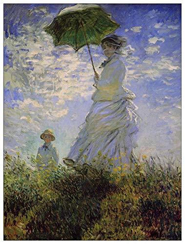 ArtPlaza TW92078 Monet Claude - Woman with a parasol Dekorative Paneele, Holz MDF, Multifarbiert, 60x80 Cm von ArtPlaza