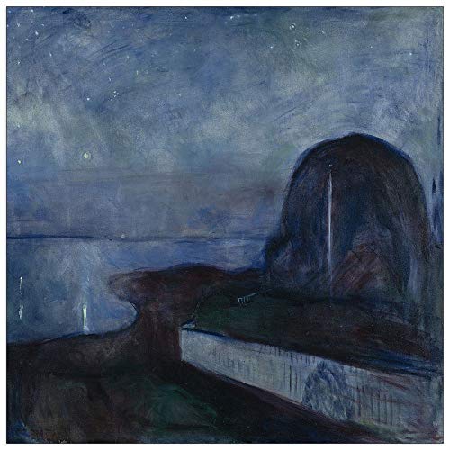 ArtPlaza TW92305 Munch Edvard - Starry Night Dekorative Paneele, Holz MDF, Multifarbiert, 50x50 Cm von ArtPlaza