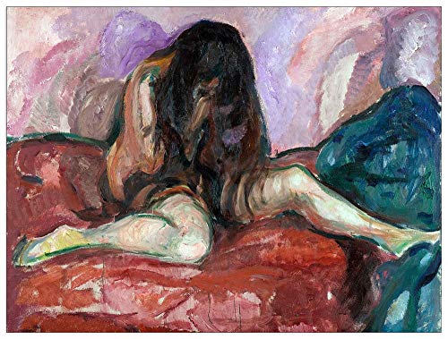ArtPlaza TW92323 Munch Edvard - Weeping Nude Dekorative Paneele, Holz MDF, Multifarbiert, 120x90 Cm von ArtPlaza