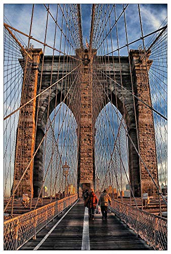 ArtPlaza TW92580 Art Studio - Brooklyn bridge Dekorative Paneele, Holz MDF, Multifarbiert, 60x90 Cm von ArtPlaza