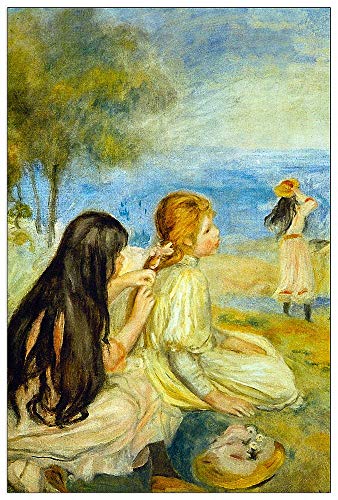 ArtPlaza TW92739 Renoir Pierre-Auguste - Girls by the Seaside Dekorative Paneele, Holz MDF, Multifarbiert, 60x90 Cm von ArtPlaza