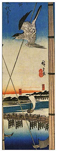 ArtPlaza TW92851 Hiroshige Utagawa - A cuckoo flying past masts Dekorative Paneele, Holz MDF, Multifarbiert, 50x140 Cm von ArtPlaza