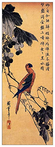 ArtPlaza TW92856 Hiroshige Utagawa - Ara on a vine Dekorative Paneele, Holz MDF, Multifarbiert, 50x140 Cm von ArtPlaza
