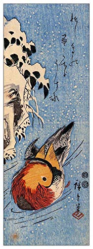 ArtPlaza TW92993 Hiroshige Utagawa - Mandarin duck on a lake Dekorative Paneele, Holz MDF, Multifarbiert, 50x140 Cm von ArtPlaza