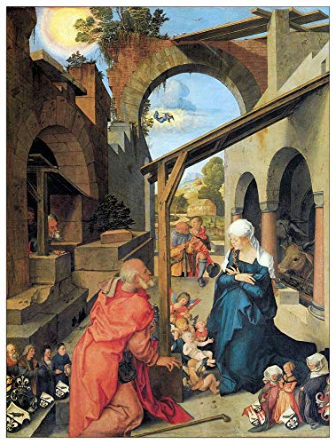 ArtPlaza TW93194 Albrecht Durer - Birth of Christ Dekorative Paneele, Holz MDF, Multifarbiert, 60x80 Cm von ArtPlaza