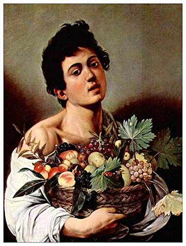 ArtPlaza TW93266 Caravaggio - Boy with fruit basket Dekorative Paneele, Holz MDF, Multifarbiert, 60x80 Cm von ArtPlaza