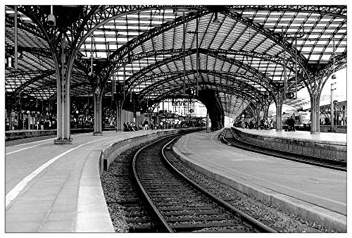 ArtPlaza TW93321 Art Studio - Cologne Main Station Dekorative Paneele, Holz MDF, Multifarbiert, 90x60 Cm von ArtPlaza